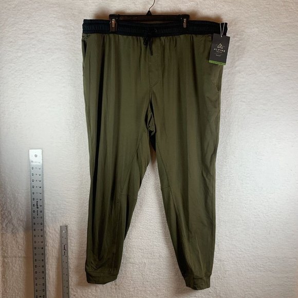 Alpine Design Jogger‎ Pants Men's 2XL Green Pockets High-Rise Drawstring 7256